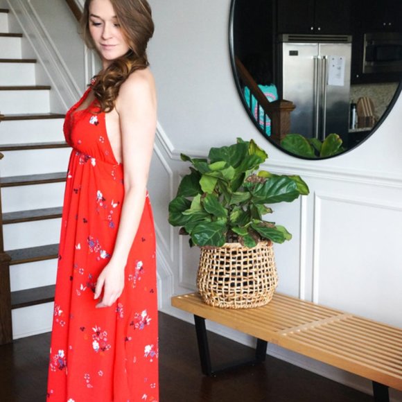 NWT Red Floral Maxi Dress - Picture 13 of 13